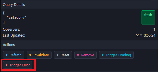 Tanstack Query Devtools에서 Trigger Error가 에러를 발생시키지 않는다?